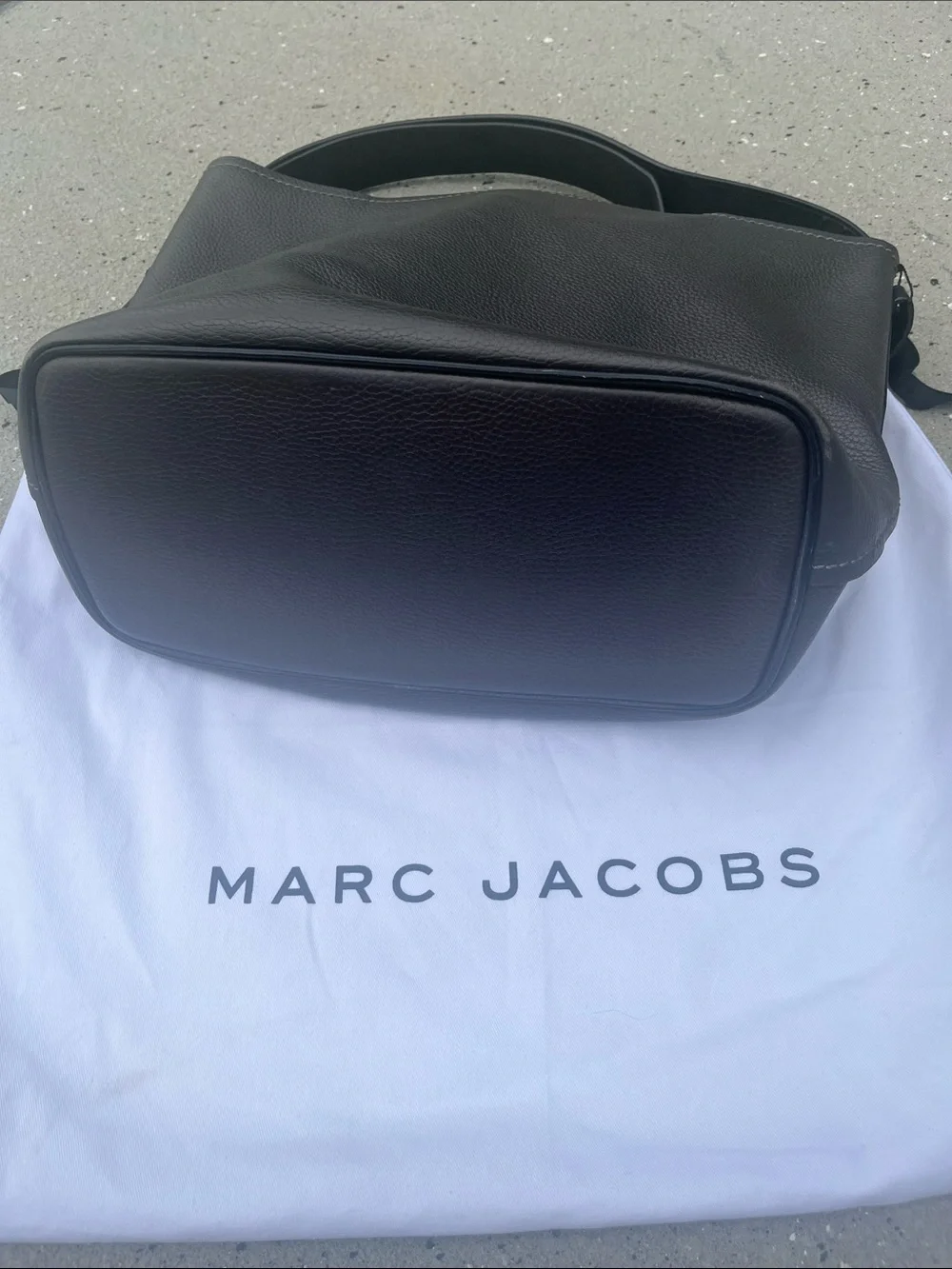 Marc Jacobs Black Pebbled Leather Messenger Tote